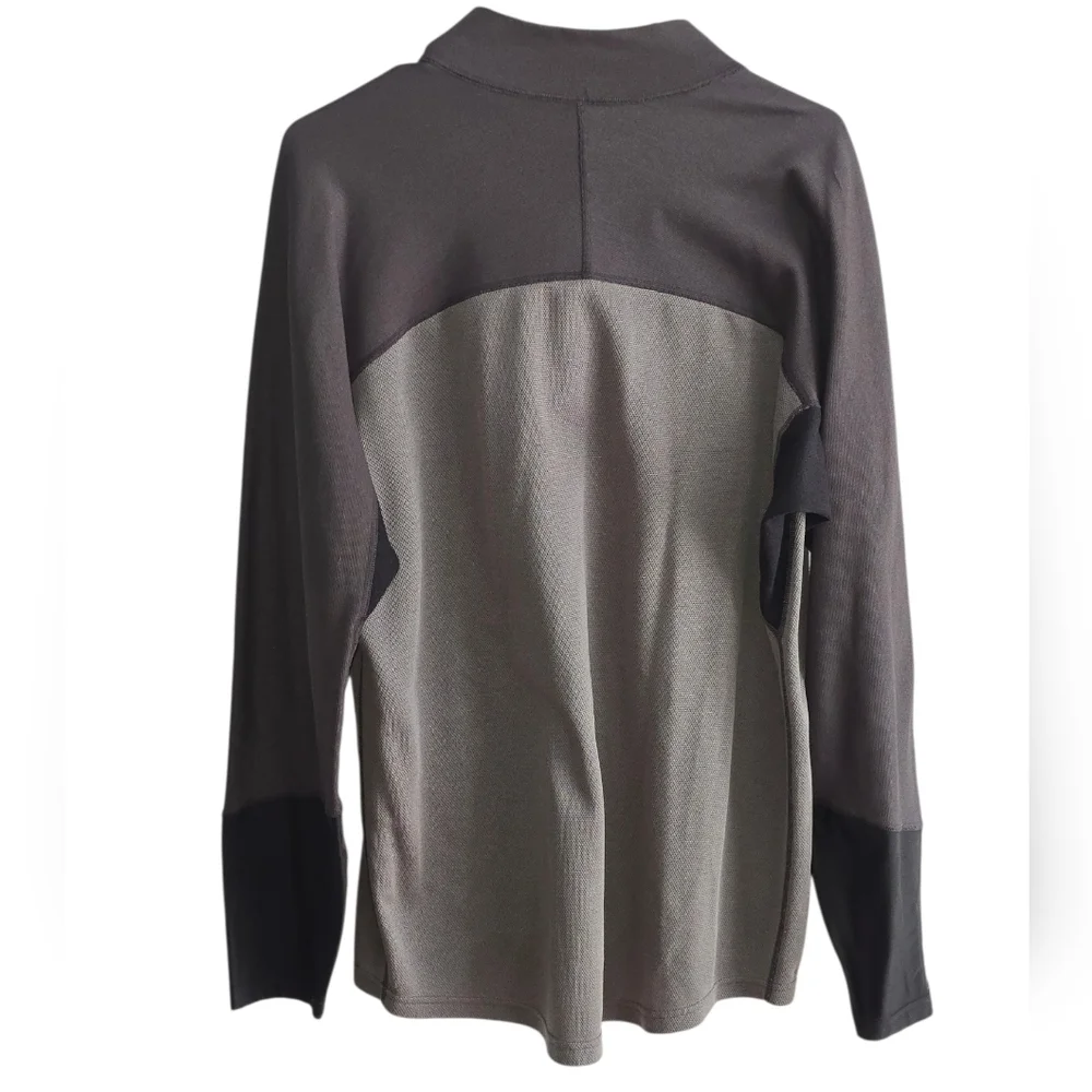 Simms Men's Two-Tone Gray And Black Quarter-Zip Pullover Sweater XL